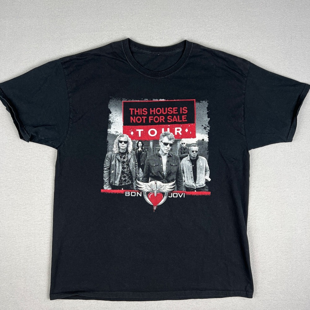 Bon Jovi Band T Shirt Fits Large This House Is Not‎ For Sale Tour 2017 Rock Tee